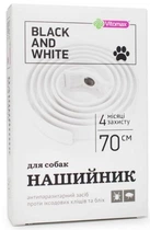 Протипаразитарний нашийник ''Black&White'' від бліх та кліщів для собак великих порід (70 см - білий) VITOMAX