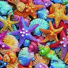 Алмазна мозаїка Кольорові морські зірки 25x25 Brushme (BH013)