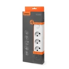 Мережевий подовжувач VIDEX ONCORD б/з 4п 3м з кнопкою White