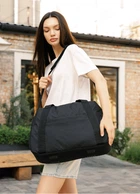 Женская спортивная сумка Sambag Vogue LQH черная тканевая 45 х 26 х 20 см (90221065)