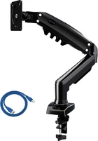 Настольное крепление для монитора RZTK NB-F80 17-30'' до 9кг VESA 75x75/100x100мм Black + кабель USB3.0 1.5 м