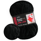 Плюшевая пряжа для вязания Премиум Бэби Лав Premium Yarn Baby Love 50 г, Чорный No311