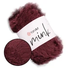 YarnArt Mink, Бордо №339 - пряжа Ярнарт Минк с имитацией меха, 50 г / 75 м, 100% полиамид, для пледов, свитеров, детских изделий, игрушек