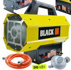 Газовий Обігрівач / газова Теплова Гармата (дуйка) 30 Квт Black (пропан/бутан) + Шланг І Редуктор (польща) (381321)