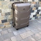 Валіза велика 92л дорожня на колесах Wings 147L Шампань з ABS Plus пластик кодовий замок TSA та телескопічна ручка