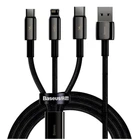 Кабель Baseus Tungsten 3 в 1 USB to M+L+C 3.5A 1.5м Чорний
