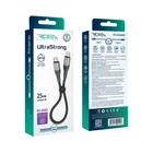 Кабель USB Ridea RC-US42 UltraStrong Type-C to Type-C 60W 0.25m Чорний