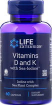 Вітамін Д і К з йодом Life Extension Vitamins D and K with Sea-Iodine 60 капсул (ARE-576168)