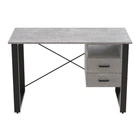 Письменный стол с ящиками Ferrum-decor Оскар 750x1400x600 металл Черный ДСП Бетон 16 мм (FRD-103240)