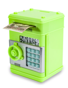Копилка сейф, детский банкомат с кодовым замком NUMBER BANK зелёный MA229green
