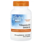 Вітамін D3 Doctor's Best (Vitamin D3) 125 мкг (5000 МО) 360 капсул (DRB-00250)