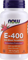 Вітамін E зі змішаними токоферолами NOW Foods (Vitamin E-400) 400 МО 100 капсул NOW00892