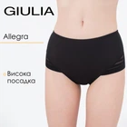 Жіночі труси сліпи з високою талією Giulia Allegra 2301/20 S Black, трусики з мікрофібри, з прозорими смужками