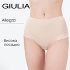 Жіночі труси сліпи з високою талією Giulia Allegra 2301/20 XXL Beige, трусики з мікрофібри, з прозорими смужками