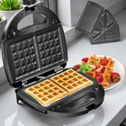 Сендвичница Domotec MS Мультимейкер 4 в 1 Вафельница 1000 Вт орешница со сменными пластинами гриль с 2 индикаторами бутербродница черно-серый (4O77)