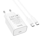 Мережевий зарядний пристрій для телефону Hoco C143A 20W USB‑C PD/QC з кабелем білий