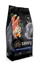 Корм для длинношерстных кошек Savory со свежим лососем и белой рыбой