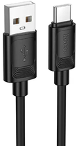 Кабель для зарядки Hoco X122 USB-A → Type-C силіконовий 1 м підтримка швидкої зарядки до 3 A Чорний