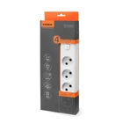 Мережевий подовжувач 4 розетки з кнопкою, 3м(2x1мм²) білий VIDEX ONCORD