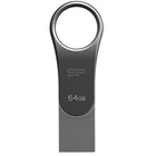 USB флеш накопичувач Silicon Power 64GB Mobile C80 Silver USB 3.2