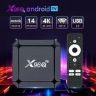 Смарт ТВ приставка X96Q 2/16 GB Android TV 14 Rockchip RK3518 с Bluetooth-пультом и голосовым поиском| 4K HDR медиаплеер с AV1 на андроид | Smart TV Box | ТВ Бокс с WiFi6 2.4 и 5ГГц + YouTV Максимальный | ТВ каналы | Фильмы и Сериалы