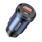 Автомобильное зарядное устройство ESSAGER Gyroscope Mini USB + USB-C PD/QC 45W Blue (ECCAC45-TL03-Z)