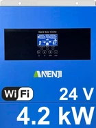 Тихий сонячний гібридний інвертор 4,2 KW ANENJI 24 V/220 V тихий MPPT перетворювач напруги з чистою синусоїдою + модуль управління Wi Fi
