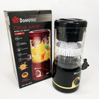 Блендер Domotec MS-613 електричний 250 мл з чашею подрібнювача, реверсивне обертання, тиха робота, для смузі та дитячого харчування, пластиковий корпус, Чорний