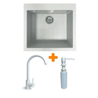 Мойка кухонная Adamant Univer Old stone + змішувач + дозатор (4824296902110)