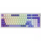 Бездротова клавіатура Proove Gaming Slicker Special Edition White-purple ENG + UA, 4000mAh, Hot-Swap, RGB, 2.4GHz/Bluetooth/USB