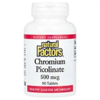 Хром пиколинат Natural Factors Chromium Picolinate 500 мкг для снижения сахара в крови и похудения 90 таблеток
