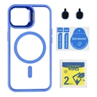Чохол TPU+PC+Metal Stand Case with MagSafe and Camera Lenses для iPhone 15 Blue