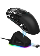 Сверхлегкая геймерская мышка Attack Shark X11 Черная (Bluetooth / 2.4G / Type-C) с RGB+ Грипсы