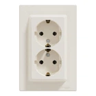 Розетка Schneider Electric ASFORA с заземлением двойная крем 16А (EPH9900123)
