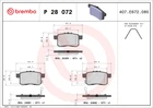 Тормозные колодки дисковые задние Brembo (P28072)