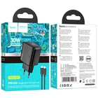 Комплект зарядного пристрою Hoco CS22A Value 1USB-C PD/QC 30W з кабелем Type-C to Type-C Black