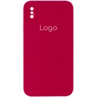 Чохол Silicone Case Square Full Camera для iPhone Xs Max 37.Rose Red