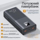 Мощный портативный павербанк Usams US-CD185 30000mAh 65W с функцией быстрой зарядки