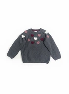 Джемпер H&M 74 Темно-сірий 0864487_сердечки