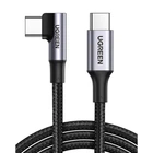 Кабель USB 2.0 Type-C M-M, 2 м, 90°, 100W Чорний, Aluminium Braid US334 UGREEN