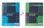 Блокнот BUROMAX А6 на спір. тв. пал. 96арк. DOUBLE 24671101-25 зелено-блакитний /BM.24671101-25/