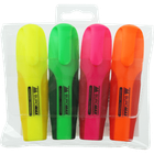 Набір маркерів текстових 4кол. BUROMAX 8904-84 Neon, з гум. вставками /BM.8904-84/