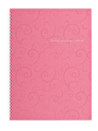 Книга канц. на спіралі А4 80арк # офс. BUROMAX 2446-610 Barocco рожева, пластик. обкл. (5) /BM.2446-610/
