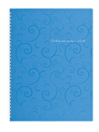 Книга канц. на спіралі А4 80арк # офс. BUROMAX 2446-614 Barocco блакитна, пластик. обкл. (5) /BM.2446-614/
