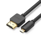 Кабель Ugreen HD127 micro HDMI - HDMI 4K 3D 1m Black (30148-ugreen)