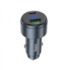 Автомобільний зарядний пристрій HOCO Z57B Glorious 63W dual-port digital display PD45W+QC3.0 car charger Metal Gray