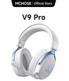 Навушники MCHOSE V9 PRO White-Blue Бездротова Ігрова Гарнітура, Радіоканал/Bluetooth/3.5мм. Знімний Мікрофон, RGB Підсвічування, Об'ємний звук 7.1, Автономна робота 250 Годин