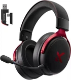 Навушники MCHOSE V9 PRO Black-Red Бездротова Ігрова Гарнітура, Радіоканал/Bluetooth/3.5мм. Знімний Мікрофон, RGB Підсвічування, Об'ємний звук 7.1, Автономна робота 250 Годин