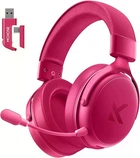 Навушники MCHOSE V9 PRO Pink Бездротова Ігрова Гарнітура, Радіоканал/Bluetooth/3.5мм. Знімний Мікрофон, RGB Підсвічування, Об'ємний звук 7.1, Автономна робота 250 Годин