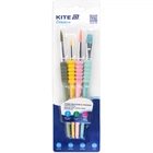 Набір пензлів Kite з грипом Creative (синтетика круглі 2, 6, 10, плаский 12) K-334-2
